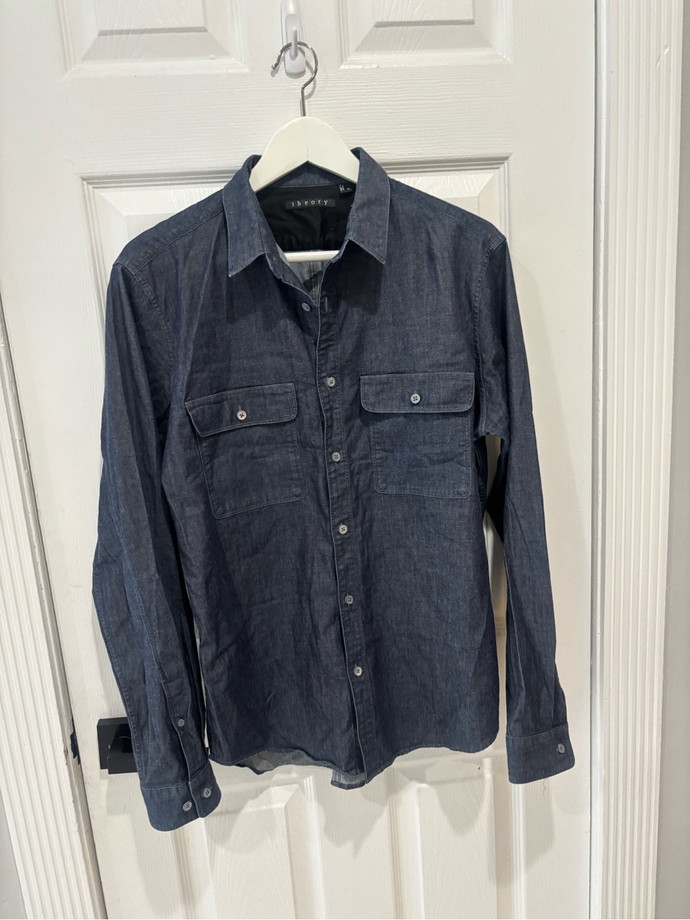 Theory Dark Indigo Denim Shirt